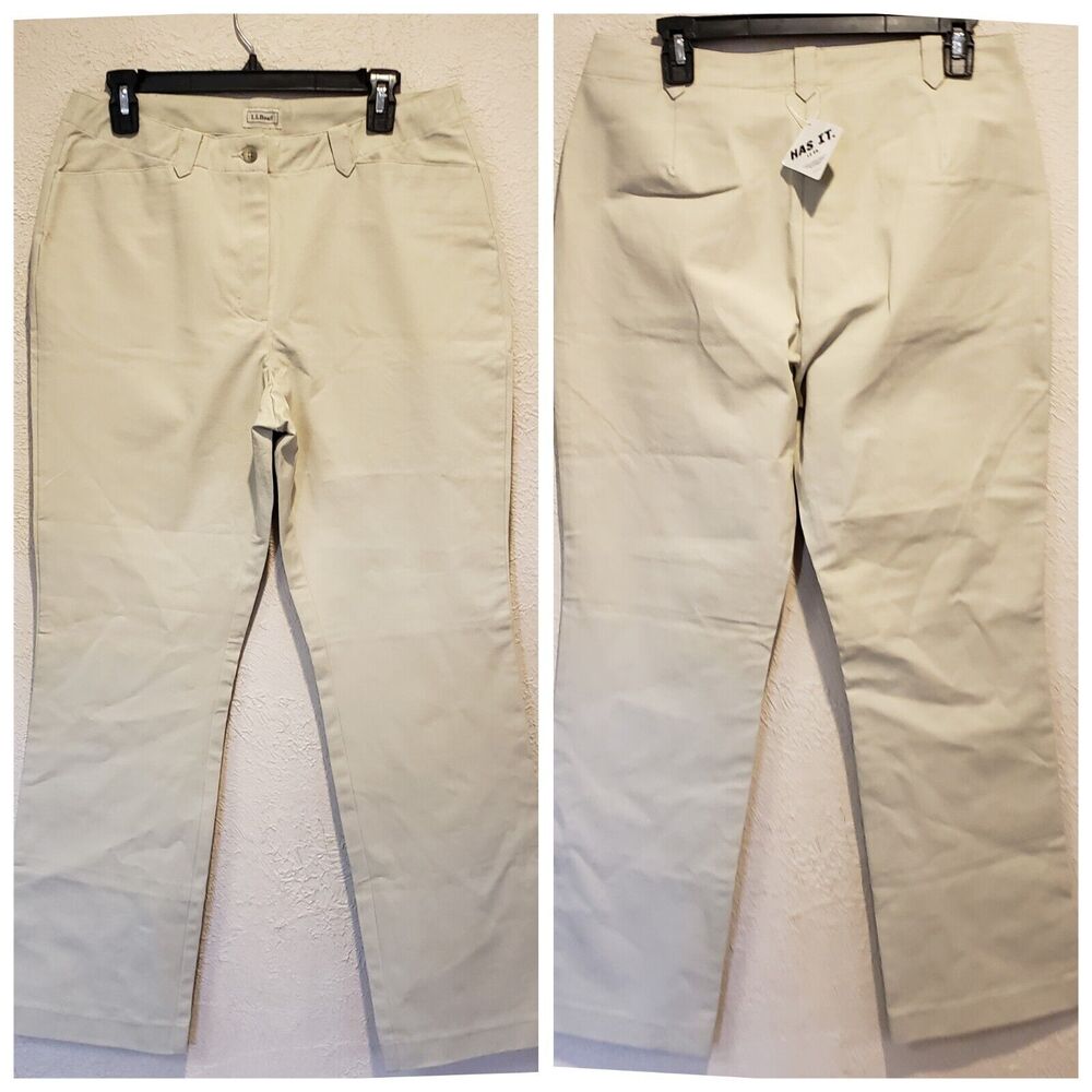 NWT L.L bean Women’s Tan Khaki Jeans Classic Fit  Size 12 Reg